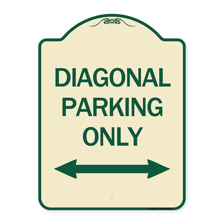 Signmission Diagonal Parking Only with Bidirectional Arrow Heavy-Gauge Aluminum Architectural Sign A-DES-TG-1824-24191